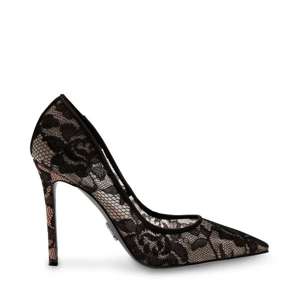 Stylish Lace Pumps for a Chic Look--EVELYN-L BLACK LACE