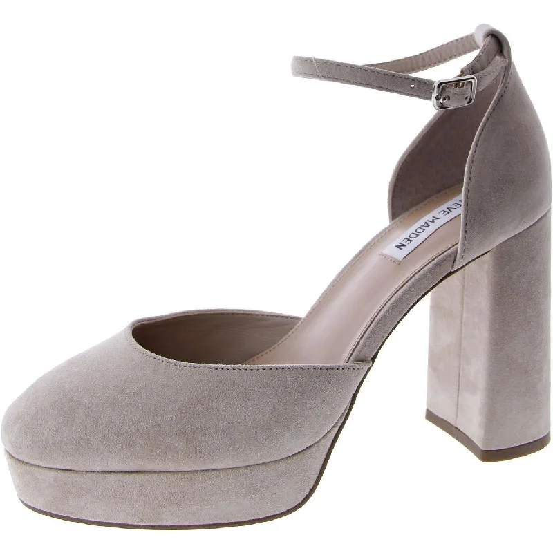 Stylish Ankle Strap Heels for Women--Steve Madden Womens Truth Suede Ankle Strap Platform Heels