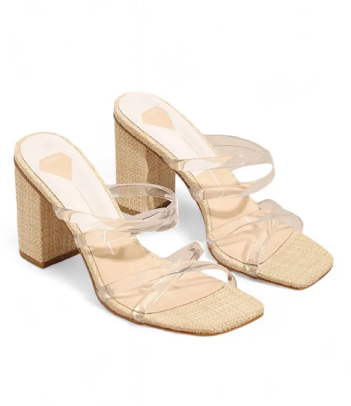 Versatile Heeled Sandals for Any Occasion---Amanda Clear Strap Heel In Natural