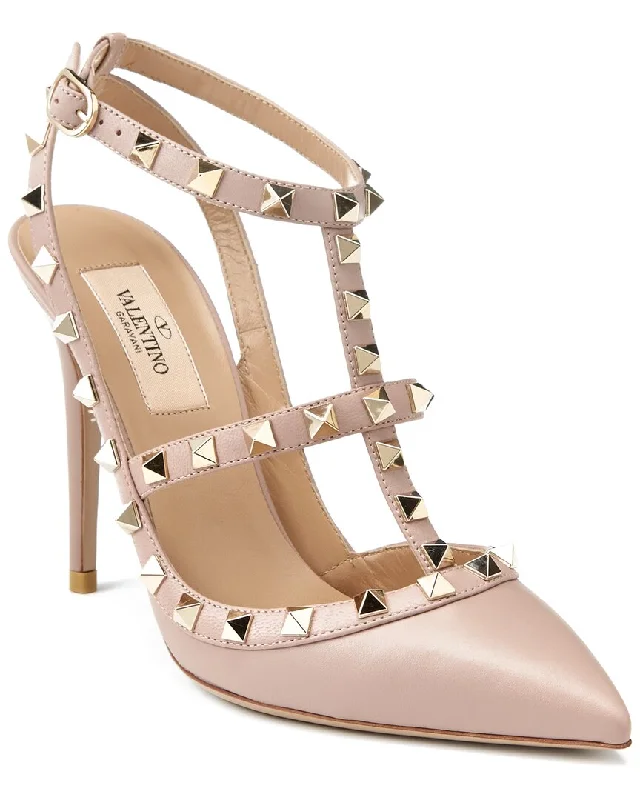 Valentino Rockstud Caged 100 Leather Pump---Comfortable Leather Pumps for Office and Everyday Wear