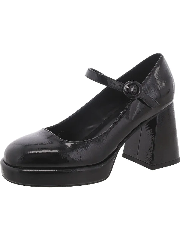 Sleek and Shiny Patent Pump Heels for a Polished Look--Womens Patent Square Toe Mary Jane Heels