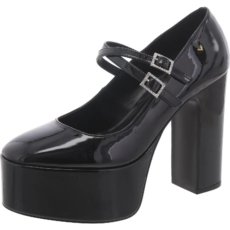 Sleek and Shiny Patent Pump Heels for a Polished Look--Emmy Womens Patent Adjustable Mary Jane Heels