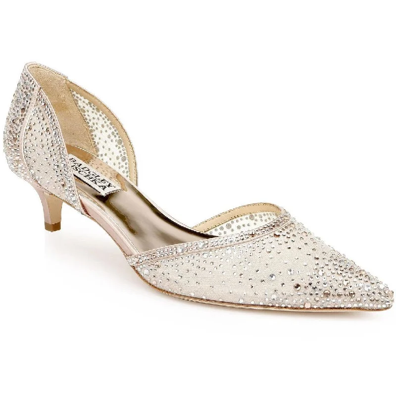 Badgley Mischka Womens Madelyn Slip On Dressy Kitten Heels---Fashionable Kitten Heels for Date Night