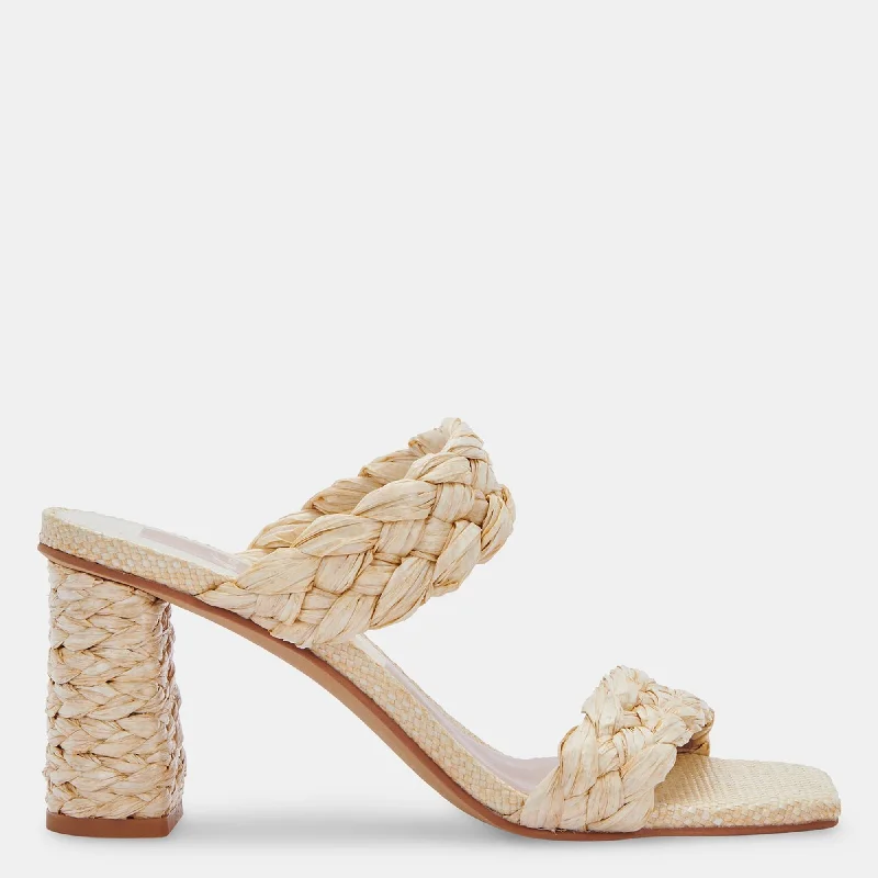 Versatile Heeled Sandals for Any Occasion---PAILY RAFFIA HEELS VANILLA RAFFIA