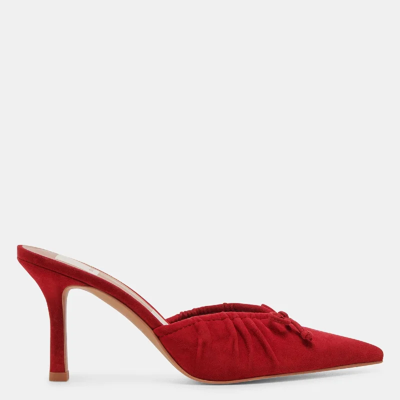 Affordable Suede Ankle Pumps for All-Day Wear--Kairi Heels Crimson Suede