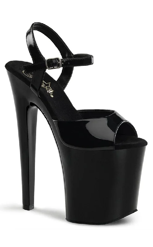 Sleek and Shiny Patent Pump Heels for a Polished Look--XTREME-809 Black Patent Platform Heels