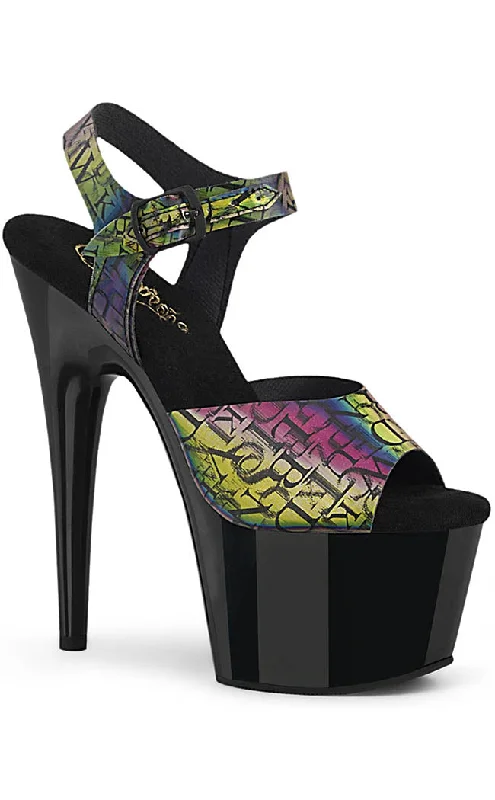 Stylish Platform Heels for Extra Height--ADORE-708N-LTP Green-Purple Platform Heels