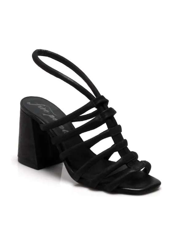 Versatile Heeled Sandals for Any Occasion---Colette Cinched Heel In Black