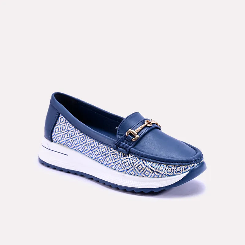 Cecilia Blue Fancy Loafer Pumps 0431338