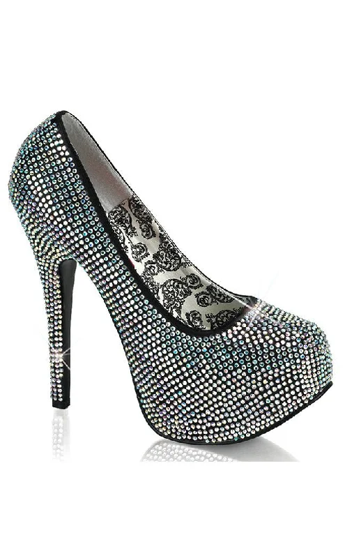 Affordable Rhinestone Pumps for a Dazzling Look---TEEZE-06R Iridescent Rhinestones Heels