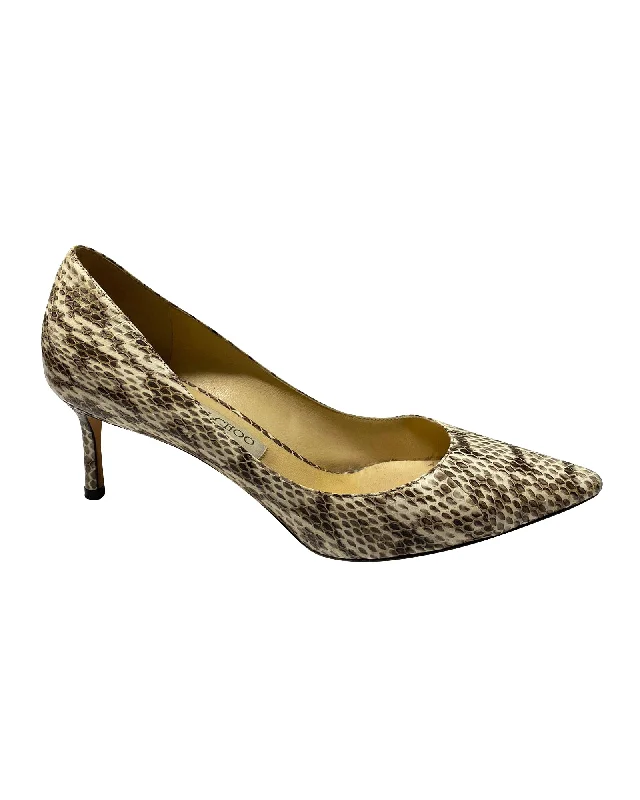 Versatile Heeled Sandals for Any Occasion---Jimmy Choo Romy Heels in Multicolor Snakeskin