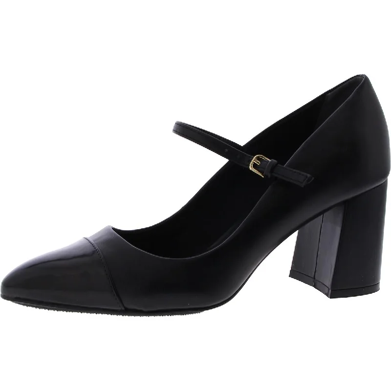 Anne Klein Womens Faux Leather Adjustable Pumps---Comfortable Leather Pumps for Office and Everyday Wear