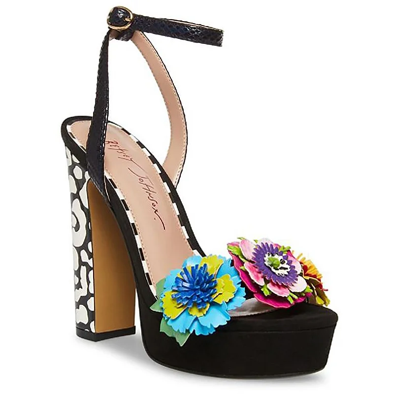 Trendy Chunky Heel Pumps for Casual Wear--Betsey Johnson Womens Milana Applique Platform Block Heels