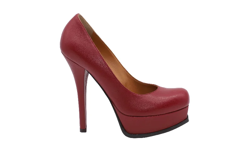 Fendi Fendista Pumps 135 in Red Leather---Comfortable Leather Pumps for Office and Everyday Wear