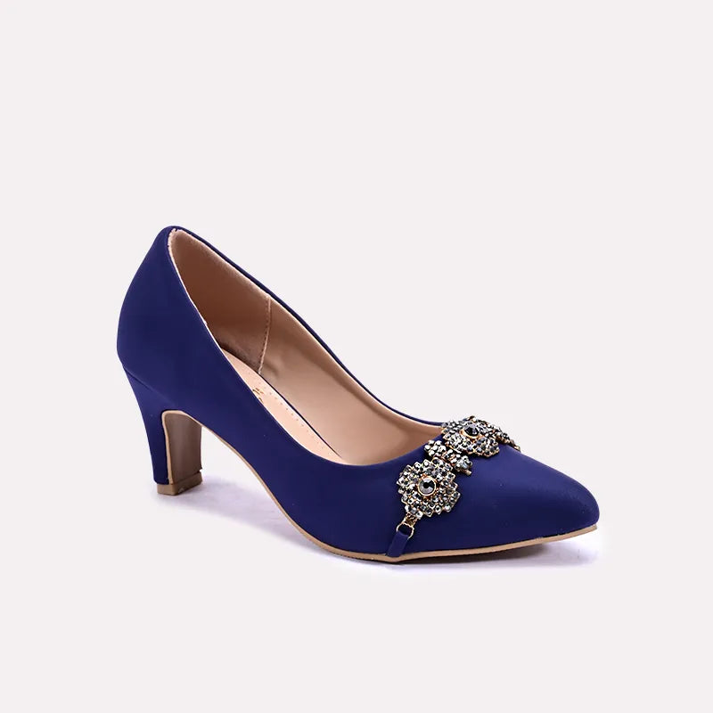 Araminta Blue Fancy Court Shoes 0431151