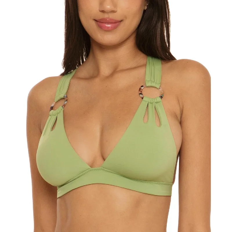 Becca by Rebecca Virtue Womens Cut-Out Embellished Bikini Swim top---Chic Embellished Pumps for a Glamorous Look