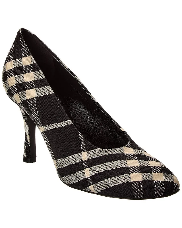 Versatile Heeled Sandals for Any Occasion---Burberry Baby Check Canvas Pump