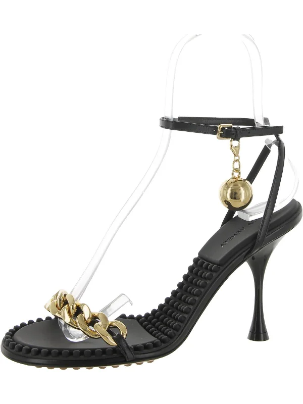 Dot Womens Leather Chain and Ball Pumps---Comfortable Leather Pumps for Office and Everyday Wear