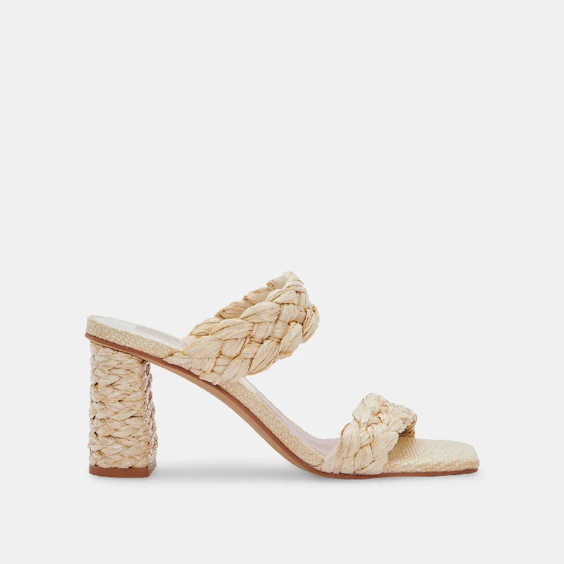 Stiletto Heel Pumps with Perfect Fit--PAILY RAFFIA HEELS VANILLA RAFFIA-Fashionable & Classic