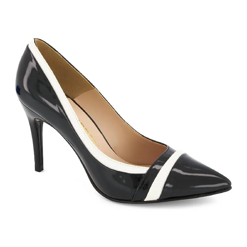 Versatile Heeled Sandals for Any Occasion---Women's Bicolor High Heels Pump In Black