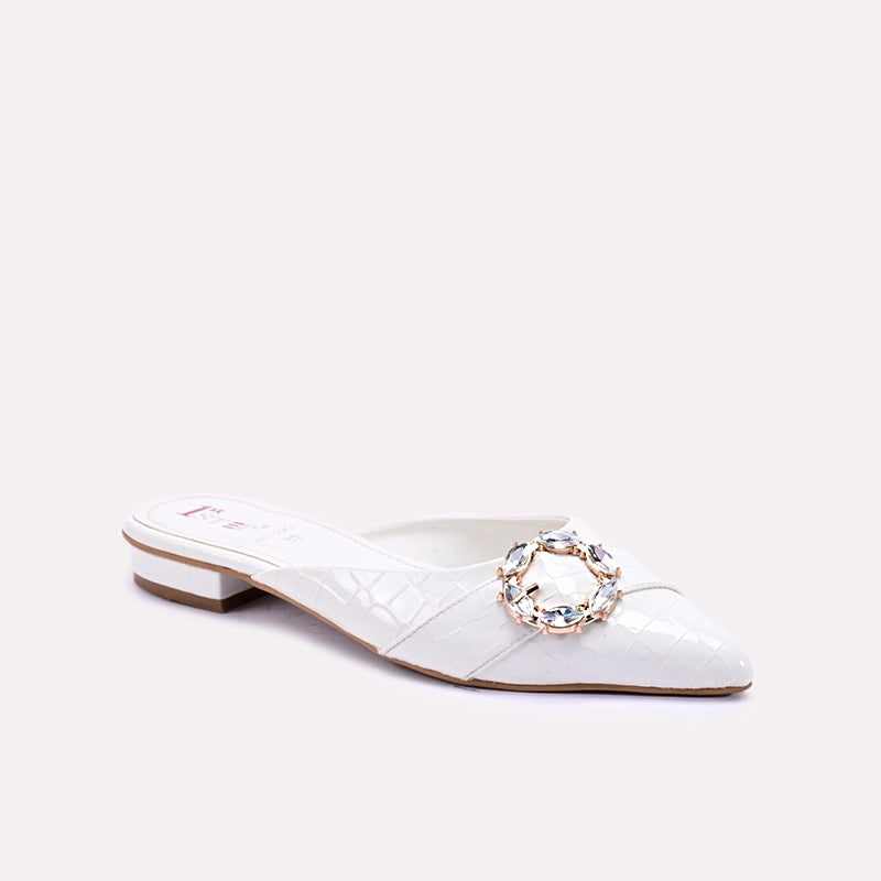 Zuleika White Fancy Mules 0431066