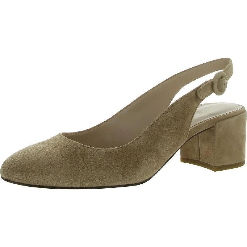 Affordable Suede Ankle Pumps for All-Day Wear--Pelle Moda Womens ULLA Suede Slingback Block Heels