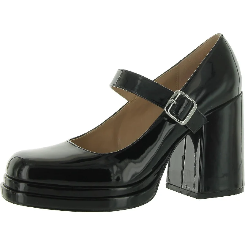 Sleek and Shiny Patent Pump Heels for a Polished Look--OSIAN Womens Patent Square toe Block Heels