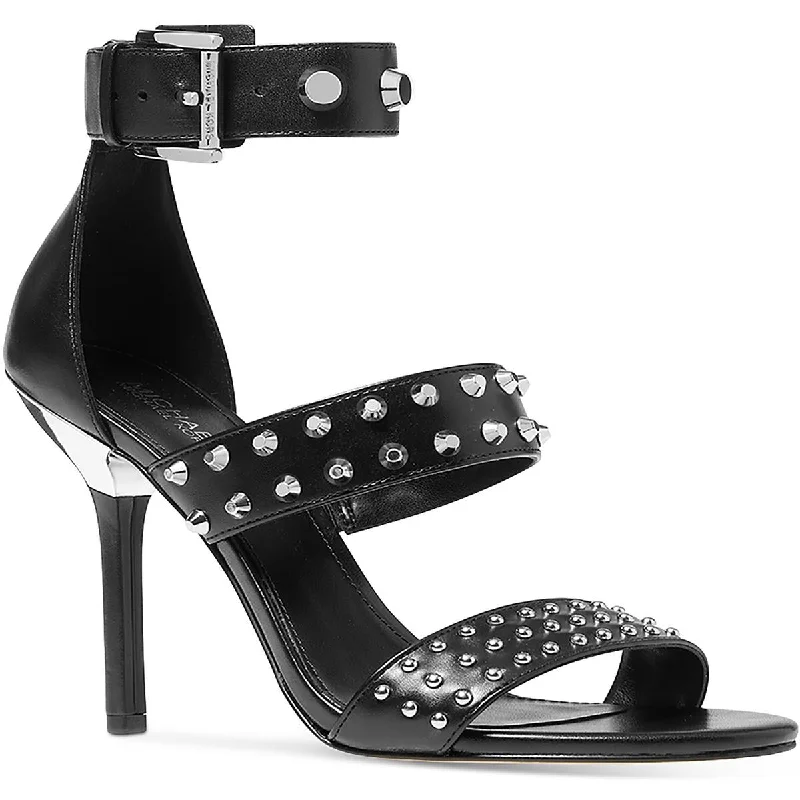 Stylish Ankle Strap Heels for Women--Womens Faux Leather tudded Ankle Strap