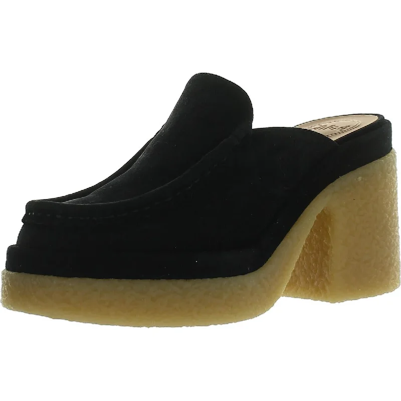 Affordable Suede Ankle Pumps for All-Day Wear--Chloe Womens Jamie Suede Platform Clogs