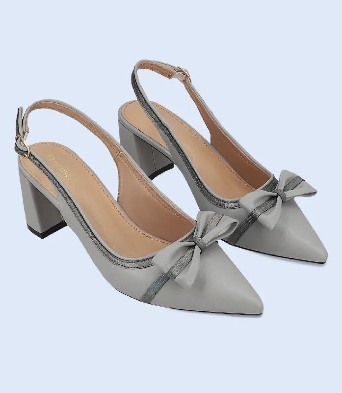 Versatile Heeled Sandals for Any Occasion---BW10168-GREY-Women Sling back