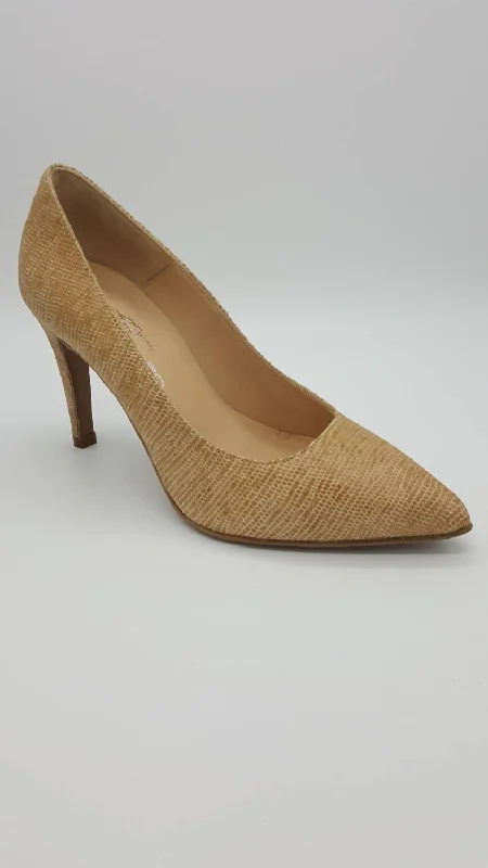 Stiletto Heel Pumps with Perfect Fit--Namibia Pointed Toe Pumps In Gold-Fashionable & Classic