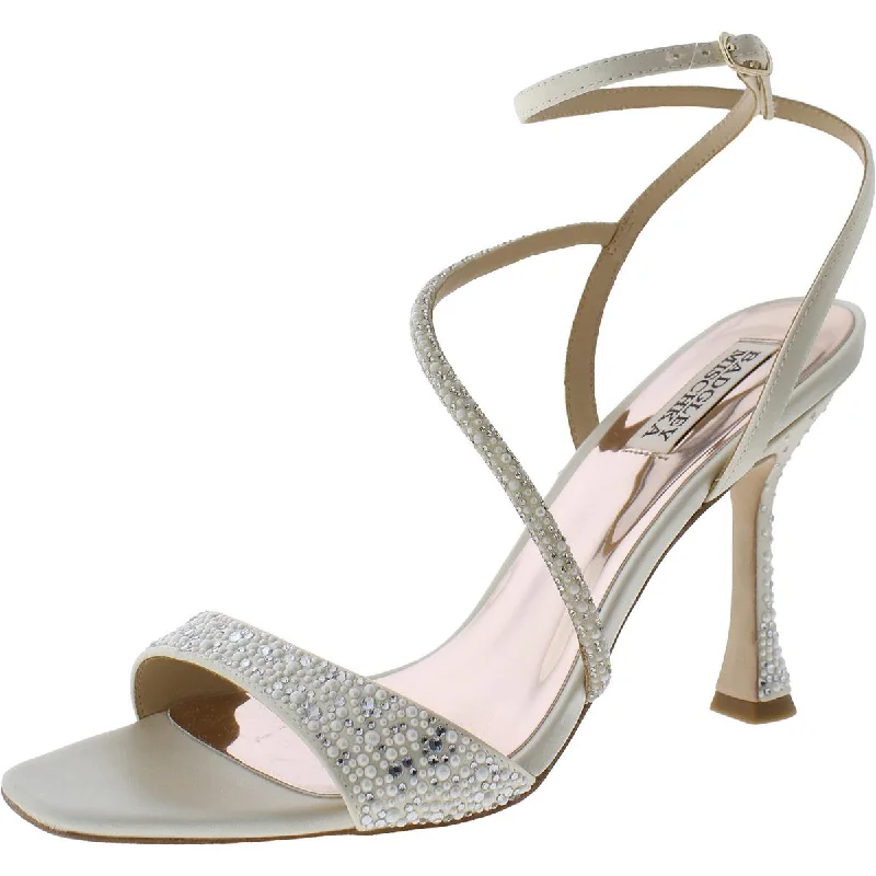 Badgley Mischka Womens Sally Embellished Square Toe Pumps---Durable Square Toe Block Heels for Everyday Use