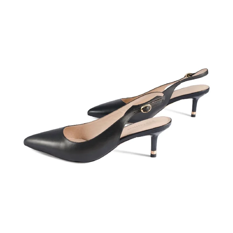 Stiletto Heel Pumps with Perfect Fit--Women's Reo Leather Stiletto Heel In Black-Fashionable & Classic