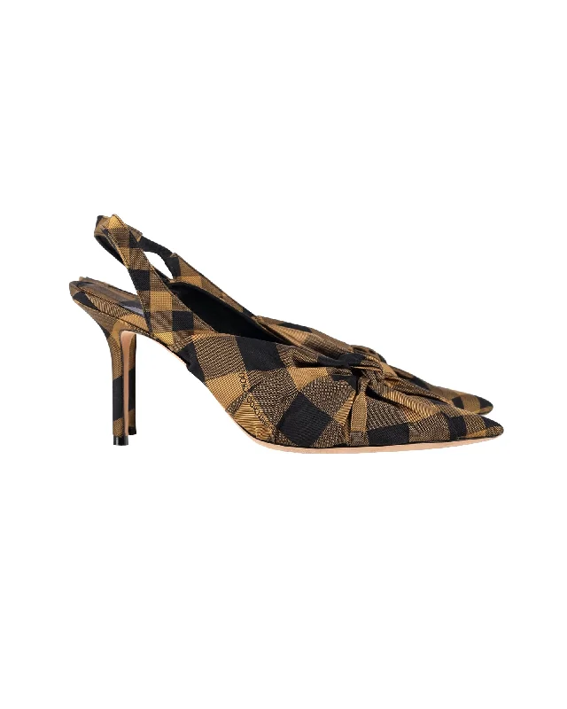 Jimmy Choo Annabell 85 Sling Back Pumps in Brown SatinAffordable Satin Heels with a Luxe Touch