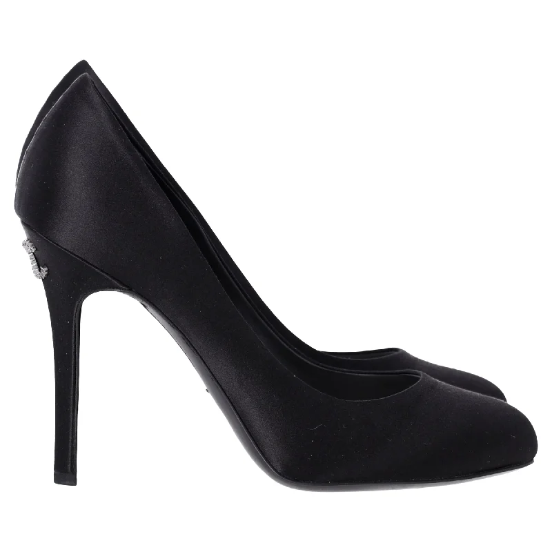 Chanel Back Logo Pumps in Black SatinAffordable Satin Heels with a Luxe Touch