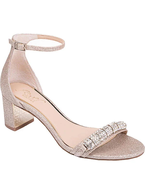 Ramsay Womens Glitter Open Toe Block Heels---Trendy Glitter Heels for a Glamorous Look