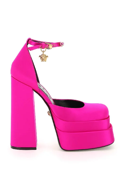 Stylish Platform Heels for Extra Height--Medusa Aevitas Double Platform Pumps  - Fuchsia