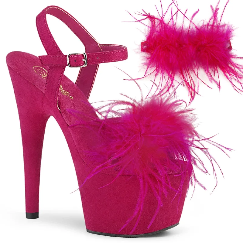 Hot Pink Faux Suede-Feather/Hot Pink Faux Suede