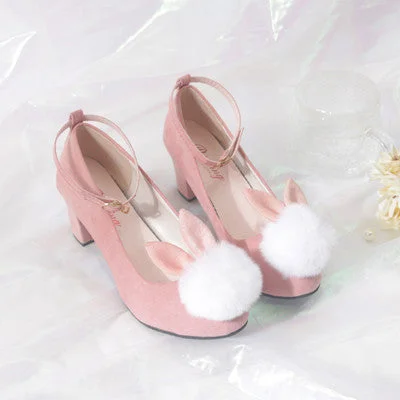 Trendy Chunky Heel Pumps for Casual Wear--Jfashion lolita rabbit high heelsYV43865