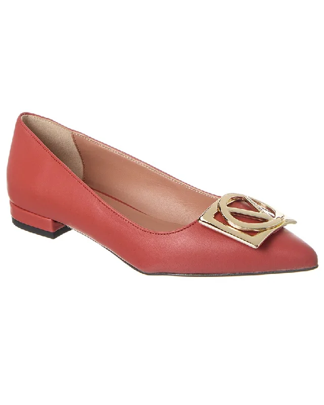 Valentino by Mario Valentino Flora Leather Flat---Comfortable Leather Pumps for Office and Everyday Wear