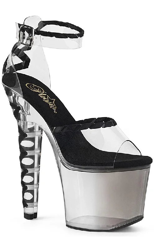 Stiletto Heel Pumps with Perfect Fit--LOVESICK-712 Black & Clear Corset Heels-Fashionable & Classic