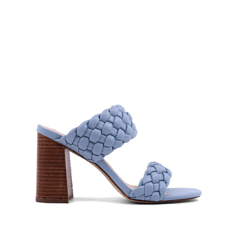 Trendy Chunky Heel Pumps for Casual Wear--Heaven Block Heels In Light Blue