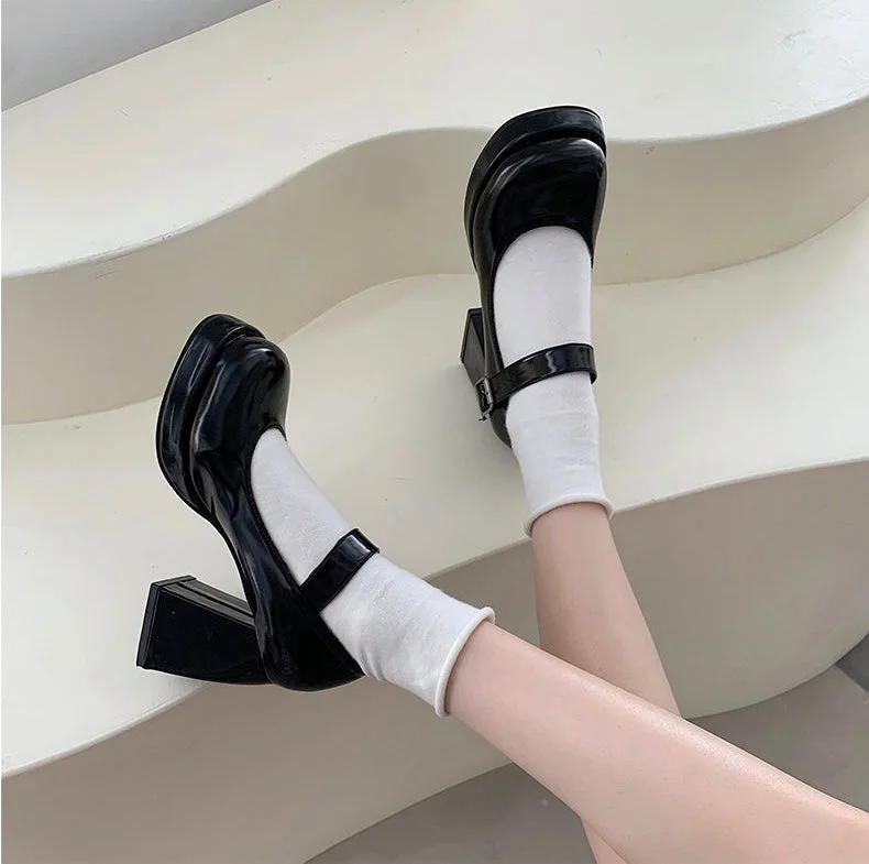 Trendy Chunky Heel Pumps for Casual Wear--Mary Jane-140 High Heels