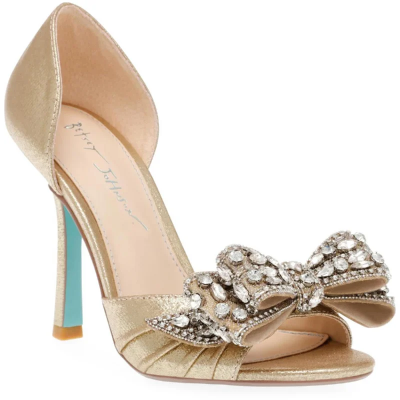 Trendy D'Orsay Pumps for Fashion-Forward Women---Betsey Johnson Womens Landn Bow Peep-Toe D'Orsay Heels