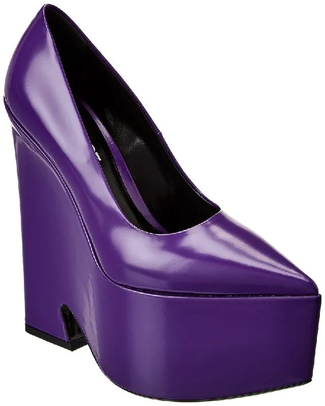 Versace Tempest Leather Platform Pump---Comfortable Leather Pumps for Office and Everyday Wear