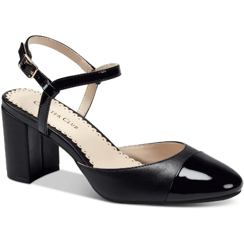 Fashionable Leather Slingback Pumps for Casual Wear--Charter Club Womens Dottii Faux Leather Slingback Pumps