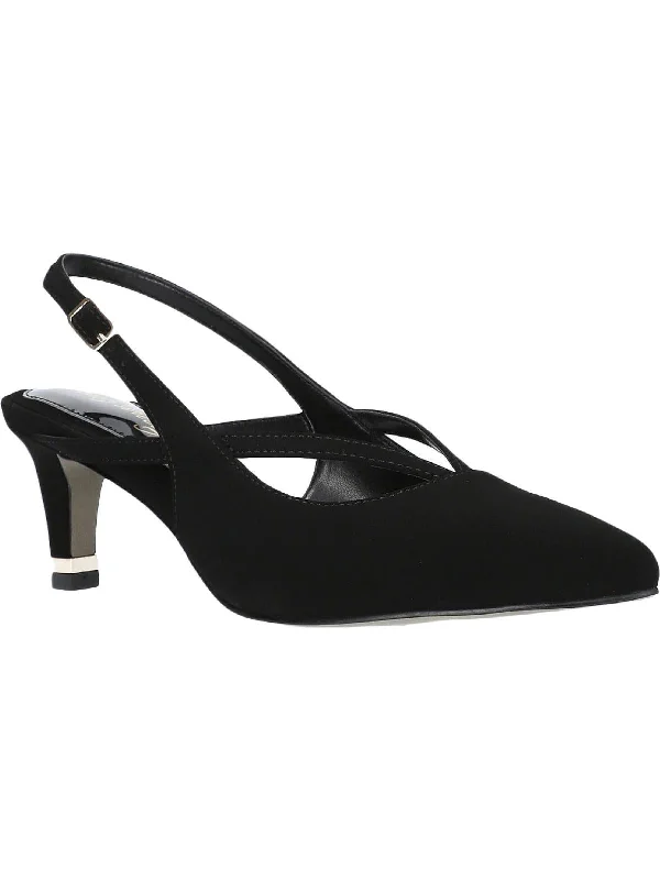 Affordable Suede Ankle Pumps for All-Day Wear--Symphony Womens Faux Suede Dressy Slingback Heels