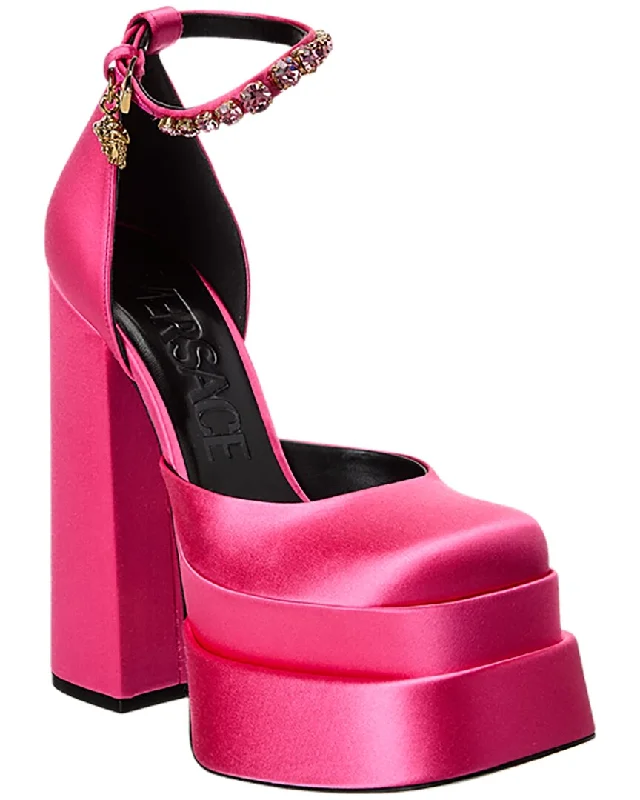 Versace Medusa Satin Platform PumpAffordable Satin Heels with a Luxe Touch