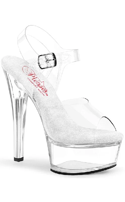 Stylish Platform Heels for Extra Height--GLEAM-608 Clear Platform Heels