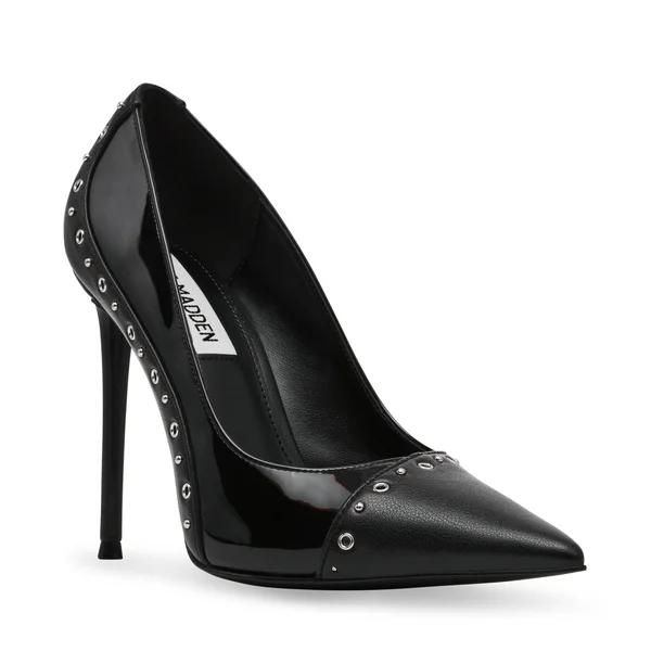 Versatile Dress Heels for Formal and Casual Wear---BURROWS BLACK PATENT